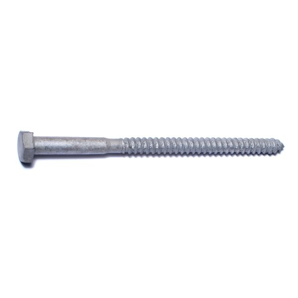 Midwest Fastener Lag Screw, 5/16 in, 5 in, Steel, Hot Dipped Galvanized Hex Hex Drive, 50 PK 05574